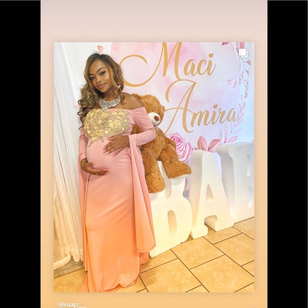 Pink and gold baby shower dress worn once